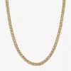 Fine Jewelry 14k Gold Over Silver 18 To 30 Inch Solid Curb Chain Necklace In Transparent