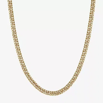 Fine Jewelry 14k Gold Over Silver 18 To 30 Inch Solid Curb Chain Necklace In Transparent