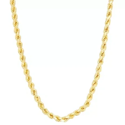 Fine Jewelry 14k Gold Over Silver 20 - 30 Inch Solid Rope Chain Necklace In Transparent