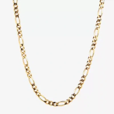 Fine Jewelry 14k Gold Over Silver Solid Figaro Chain Necklace In Transparent