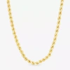 Fine Jewelry 14k Gold Over Silver Solid Rope 16-30 Inch Chain Necklace In Transparent
