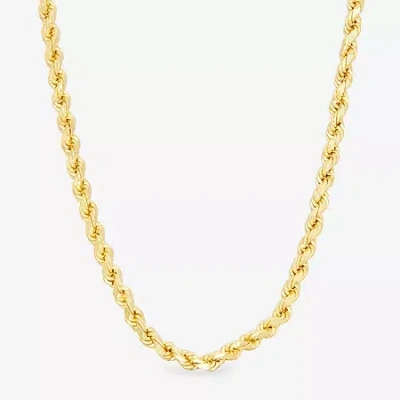 Fine Jewelry 14k Gold Over Silver Solid Rope 16-30 Inch Chain Necklace In Transparent