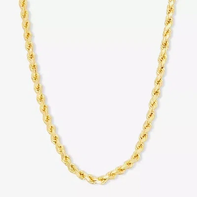 Fine Jewelry 14k Gold Over Silver Solid Rope Chain Necklace In Transparent