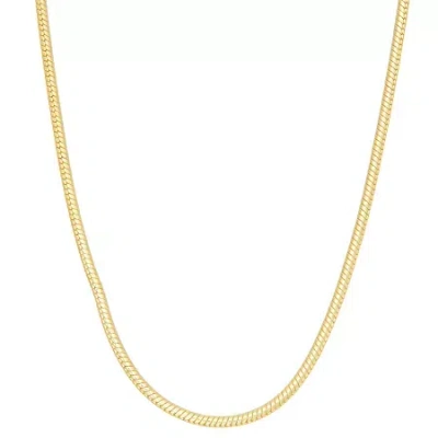 Fine Jewelry 14k Gold Over Silver Solid Snake Chain Necklace In Transparent
