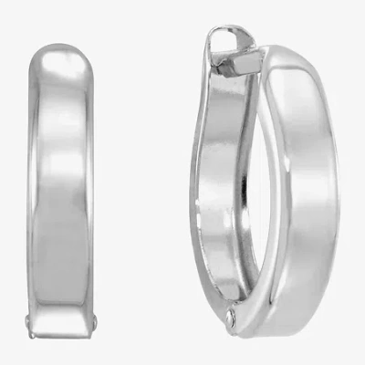 Fine Jewelry 14k White Gold 12.35mm Hinged Square-edge Hoop Earrings