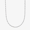 Fine Jewelry 14k White Gold 18 - 24 Inch Solid Singapore Chain Necklace In Transparent