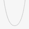 Fine Jewelry 14k White Gold 18 - 30 Inch Semisolid Rope Chain Necklace In Transparent