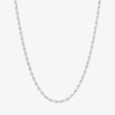 Fine Jewelry 14k White Gold 18 - 30 Inch Semisolid Rope Chain Necklace In Transparent