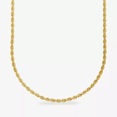 Fine Jewelry 14k Yellow Gold 1.8mm Hollow Rope Chain Necklace In Transparent