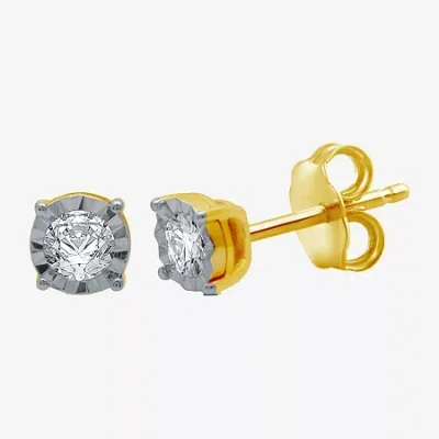 Fine Jewelry 1/5 Ct. T.w. Natural Diamond Stud Earrings In 10k Gold In Yellow