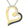Fine Jewelry 1/6 Ct.t.w. Natural White And Color Enhanced Black Diamond 10k Yellow Gold Heart Pendant Necklace In Transparent