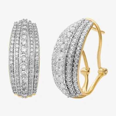Fine Jewelry 2 Ct. T.w. Natural White Diamond 10k Or 14k White Or Yellow Gold 22.9mm Hoop Earrings