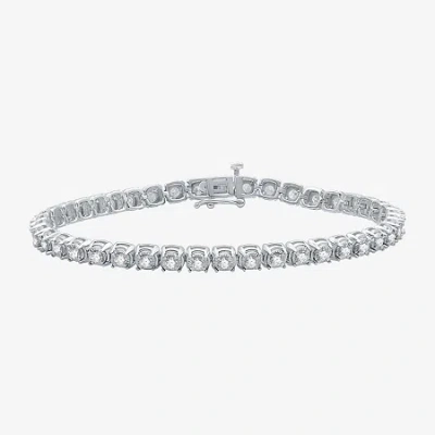 Fine Jewelry 2 Ct. T.w. Natural White Diamond 10k White Or Yellow Gold 7.5 Inch Tennis Bracelet