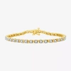 Fine Jewelry 2 Ct. T.w. Natural White Diamond 10k White Or Yellow Gold 7.5 Inch Tennis Bracelet In Yellow