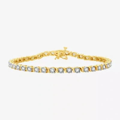 Fine Jewelry 2 Ct. T.w. Natural White Diamond 10k White Or Yellow Gold 7.5 Inch Tennis Bracelet
