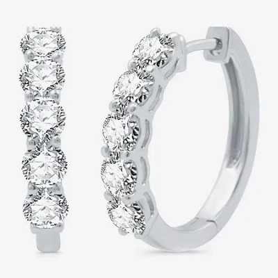 Fine Jewelry 2 Ct.t.w.certified (h-i / I1) Lab Grown Diamond 10k Or 14k White Or Yellow Gold 19mm Hoop Earrings