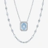 Fine Jewelry 2-pc.birthstone Necklace Set In Sterling Silver In Blue