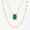 Fine Jewelry 2-pc.birthstone Necklace Set In Sterling Silver In Green
