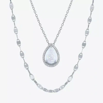 Fine Jewelry 2-pc.birthstone Necklace Set In Sterling Silver In Multi