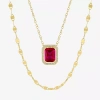 Fine Jewelry 2-pc.birthstone Necklace Set In Sterling Silver In Red