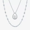 Fine Jewelry 2-pc.birthstone Necklace Set In Sterling Silver In White