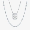 Fine Jewelry 2-pc.birthstone Necklace Set In Sterling Silver In White