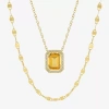 Fine Jewelry 2-pc.birthstone Necklace Set In Sterling Silver In Yellow