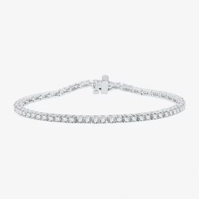Fine Jewelry 3 Ct. T.w. Natural White Diamond 10k Or 14k White Or Yellow Gold 7.25 Inch Tennis Bracelet