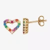 Fine Jewelry 3/4 Ct. Multi Color Cubic Zirconia 14k Gold Over Silver 9mm Stud Earrings In Transparent