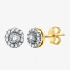 Fine Jewelry 3/8 Ct. T.w. Natural White Diamond 10k Gold 7.2mm Round Stud Earrings In Yellow