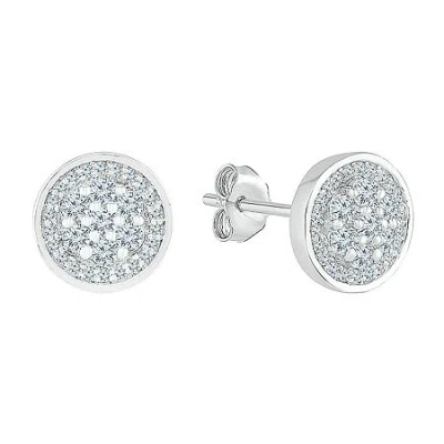 Fine Jewelry 3/8 Ct. T.w. Natural White Diamond 10k White Gold 8.2mm Stud Earrings