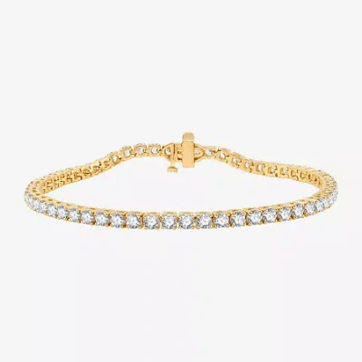Fine Jewelry 5 Ct. T.w. Lab-grown (g / Si1-si2) Diamond 10k Or 14k White Or Yellow Gold Tennis Bracelet