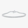 Fine Jewelry 5 Ct. T.w. Lab-grown (g / Si1-si2) Diamond 10k Or 14k White Or Yellow Gold Tennis Bracelet In White