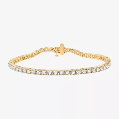 Fine Jewelry 5 Ct. T.w. Natural White Diamond 10k Or 14k White Or Yellow Gold 7.25 Inch Tennis Bracelet