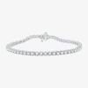Fine Jewelry 5 Ct. T.w. Natural White Diamond 10k Or 14k White Or Yellow Gold 7.25 Inch Tennis Bracelet In White