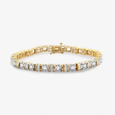 Fine Jewelry 5 Ct.t.w. Natural Diamond 10k Gold Tennis Bracelet In Transparent