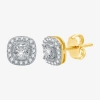 Fine Jewelry 5/8 Ct. T.w. Natural White Diamond 10k Gold 8.2mm Round Cushion Stud Earrings In Yellow