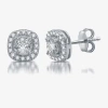 Fine Jewelry 5/8 Ct. T.w. Natural White Diamond 10k White Gold 8.2mm Cushion Stud Earrings In White