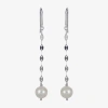 Fine Jewelry 7-8mm Cultured Freshwater Pearl Sterling Silver Earrings In Silver