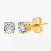 Fine Jewelry 7/8 Ct. T.w. Natural White Diamond 10k White Gold Round Stud Earrings In Yellow