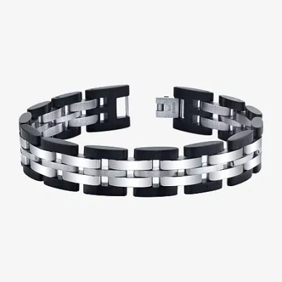 Fine Jewelry 8 1/2 Inch Mens Stainless Steel 8 1/2 Inch Solid Link Chain Bracelet In Transparent
