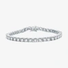 Fine Jewelry 8 Ct.t.w. Womens Natural Diamond 10k White Gold 7.5 Inch Tennis Bracelet In Transparent