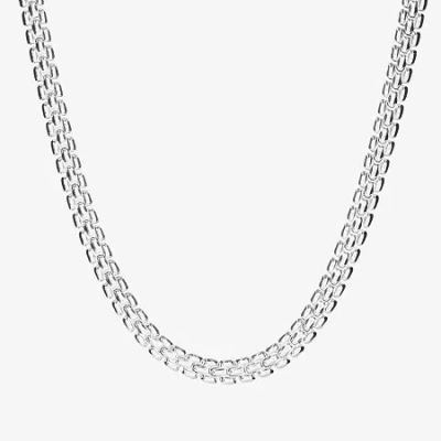 Fine Jewelry Athra Sterling Silver 18 Inch Hollow Panther Chain Necklace In Transparent