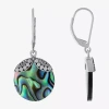 Fine Jewelry Bali Inspired Womens Abalone Sterling Silver Round Drop Earrings In Transparent