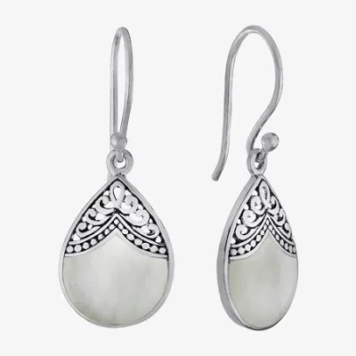 Fine Jewelry Bali Inspired Womens Genuine White Mother Of Pearl Sterling Silver Drop Earrings In Transparent