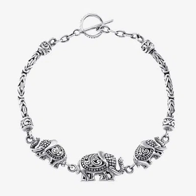 Fine Jewelry Bali Inspired Womens Sterling Silver Charm Bracelet In Transparent