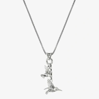 Fine Jewelry Bali Inspired Womens Sterling Silver Hummingbird Pendant Necklace In Gray