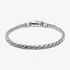 Fine Jewelry Bali Inspired Womens Sterling Silver Semisolid Byzantine Chain Bracelet In Transparent