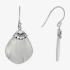Fine Jewelry Bali Inspired Womens White Mother Of Pearl Sterling Silver Drop Earrings In Transparent