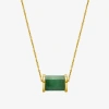 Fine Jewelry Barrel Womens Genuine Green Jade 18k Gold Over Silver 18 Inch Pendant Necklace